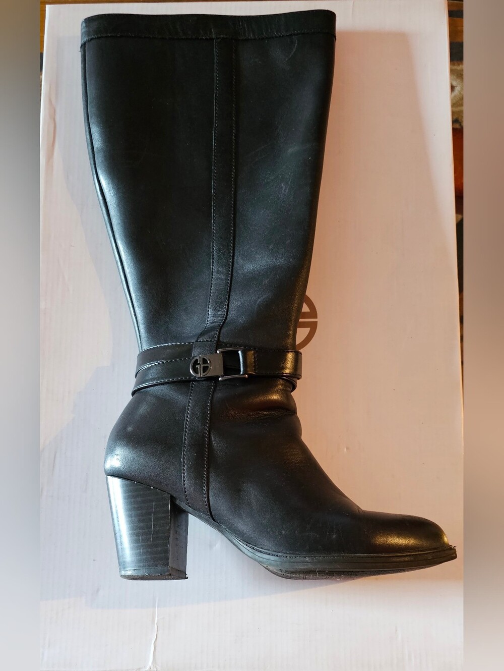 Giani Bernini Black Wide Calf Boots w/Side-ZIp